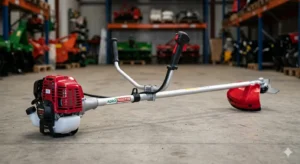 Honda UMK435 Brush Cutter being used by a farmer in a Punjab field, original 4-stroke grass cutting machine price in Pakistan.